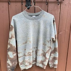 Up-cycled bleach dyed medium unisex sweatshirt